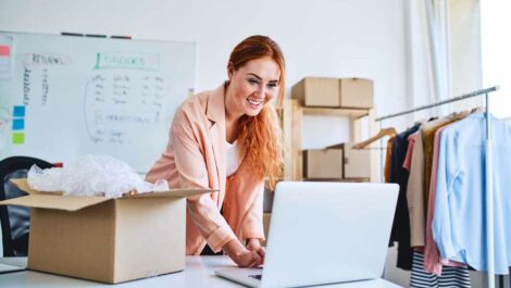 woman giving tips for selling items online