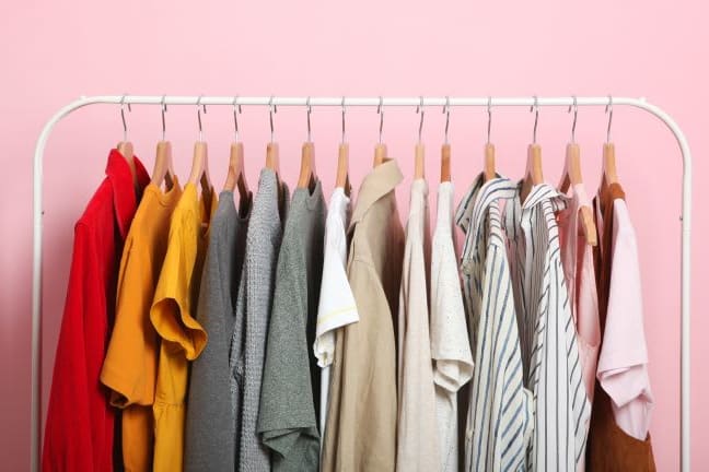 store clothes that are hanging