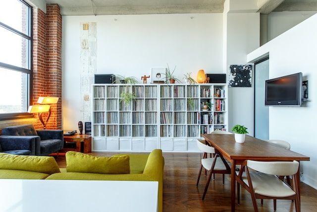  A living room in a modern home.